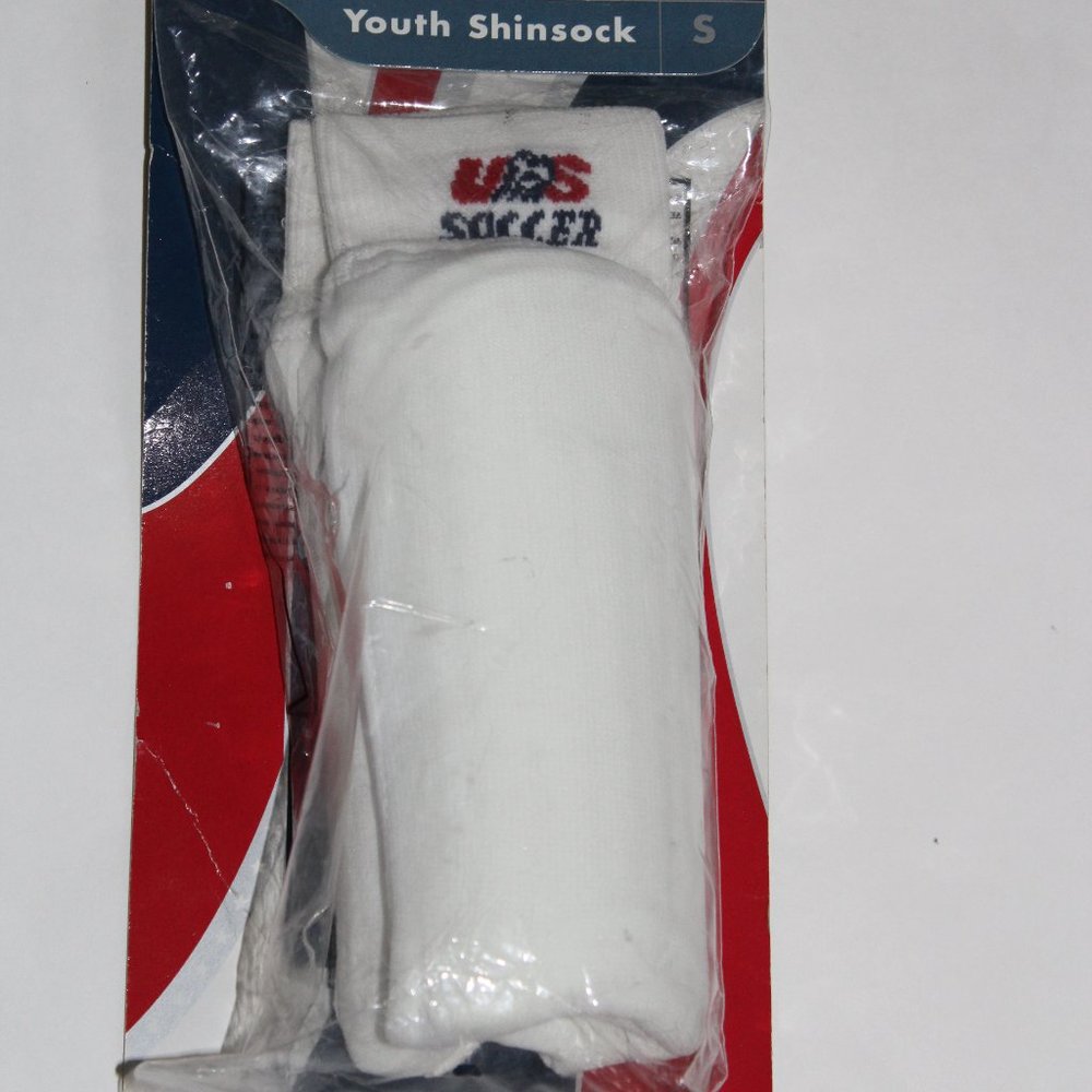 U.S. Soccer Youth Unisex Shin Sock White